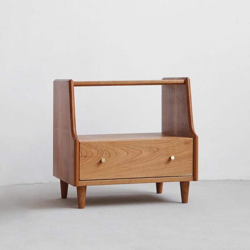 1 Drawer Medium Wood Nightstand Modern Solid Wood Night Table ,19.7" Tall 20"L x 16"W x 20"H Cherry Wood 1 Piece Clearhalo 'Bedroom Furniture' 'furn' 'furn_night_stand' 'Furniture' 'night_stand' 'Nightstands' 6285866