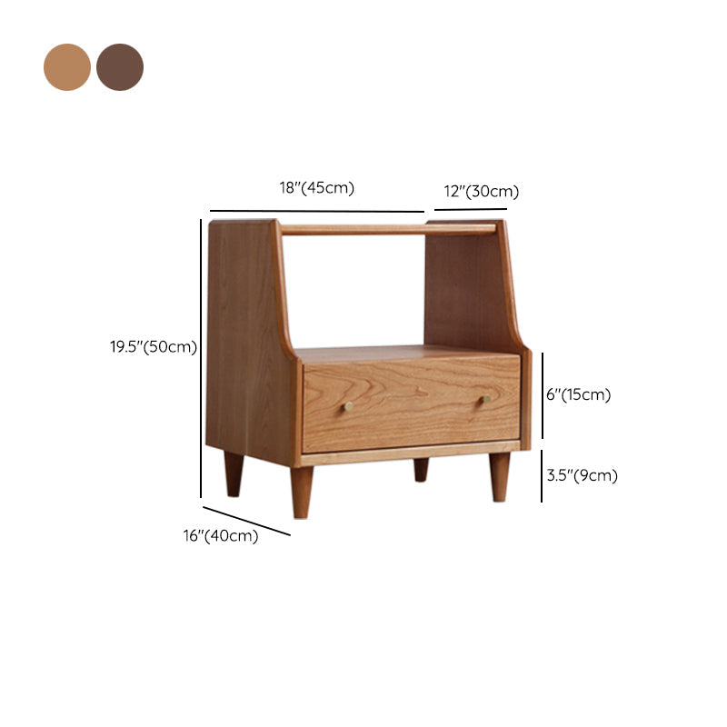 1 Drawer Medium Wood Nightstand Modern Solid Wood Night Table ,19.7" Tall Clearhalo 'Bedroom Furniture' 'furn' 'furn_night_stand' 'Furniture' 'night_stand' 'Nightstands' 6285878