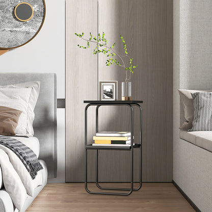 16,5 "W x 30" H Tavolo da notte in metallo moderno con 2 ripiani