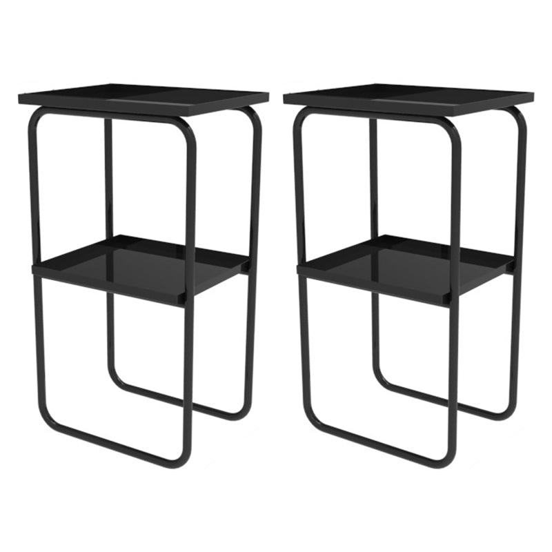 16,5 "W x 30" H Tavolo da notte in metallo moderno con 2 ripiani
