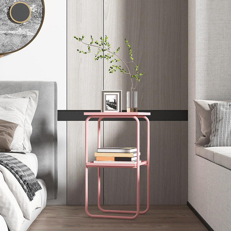 16,5 "W x 30" H Tavolo da notte in metallo moderno con 2 ripiani