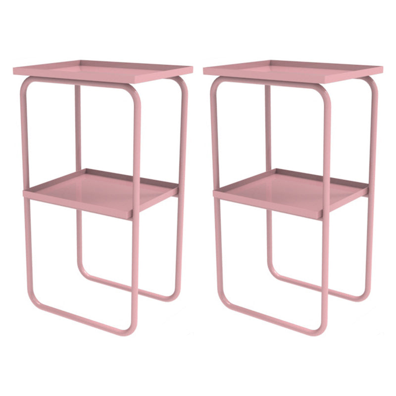 16,5 "W x 30" H Tavolo da notte in metallo moderno con 2 ripiani