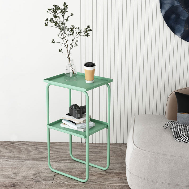 16,5 "W x 30" H Tavolo da notte in metallo moderno con 2 ripiani