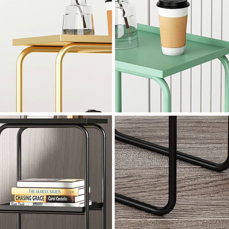 16,5 "W x 30" H Tavolo da notte in metallo moderno con 2 ripiani