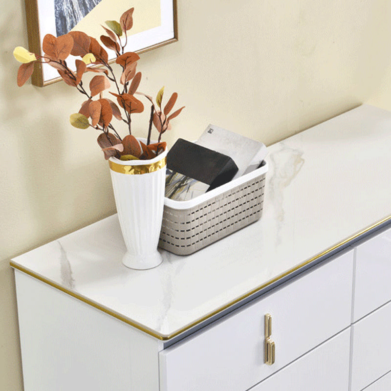 Cassettiera per camera da letto Stone Glam in bianco con cassetti
