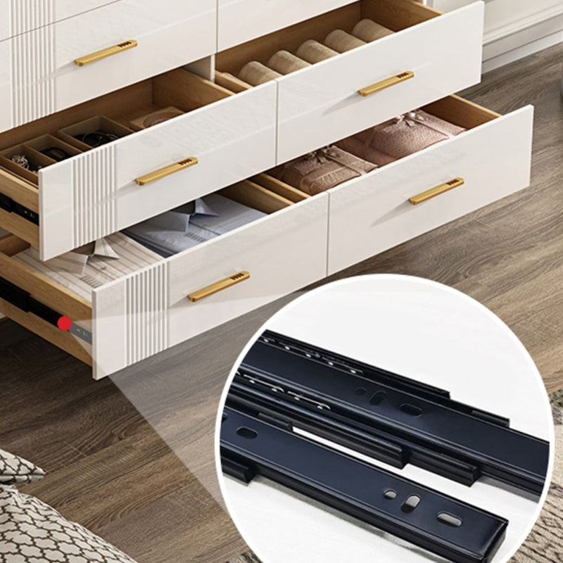 Cassapanca in pietra per camera da letto contemporanea in bianco con cassetti