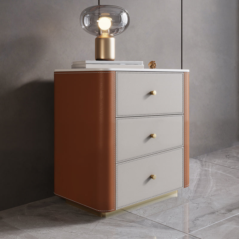 Glam Stone 収納チェスト 寝室用 縦型 幅16インチ チェスト 引き出し付き