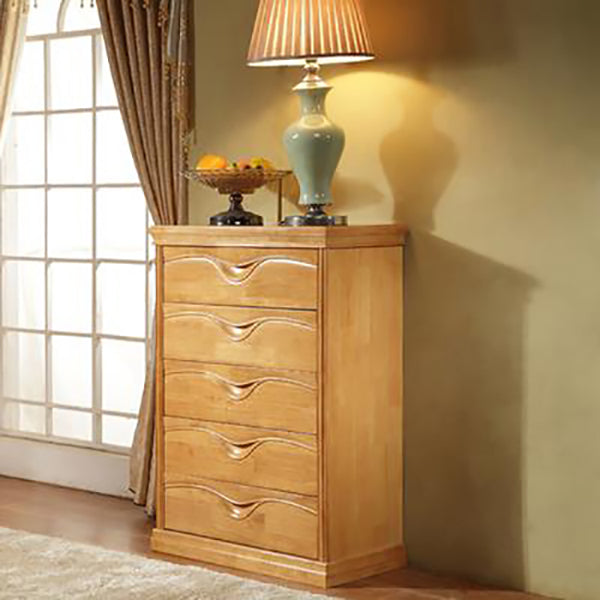 Traditional Storage Chest Dresser Solid Wood Storage Chest with 3/4/5 Drawers Natural 5 Clearhalo 'Bedroom Furniture' 'Dressers & Chests' 'dressers_chests' 'furn' 'furn_dressers_chests' 'Furniture' 6286220