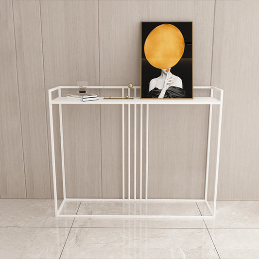 Rectangle Console Accent Table Antique Finish Console Sofa Table in Metal