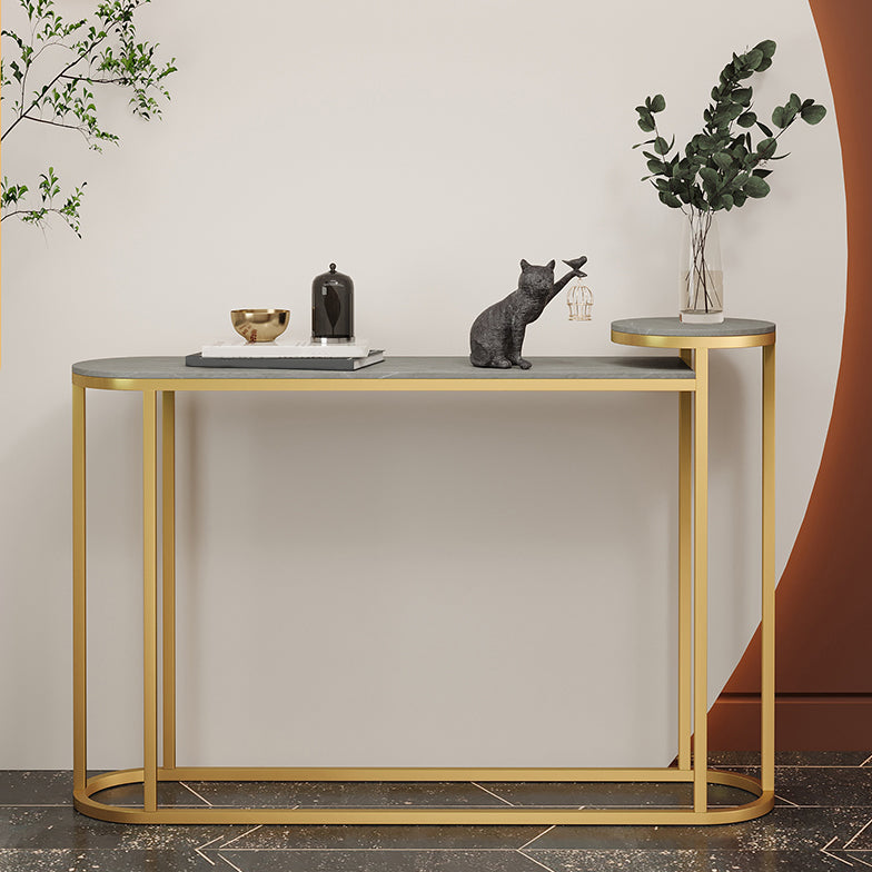 Glam Oval Console Accent Table Antique Finish Console Sofa Table