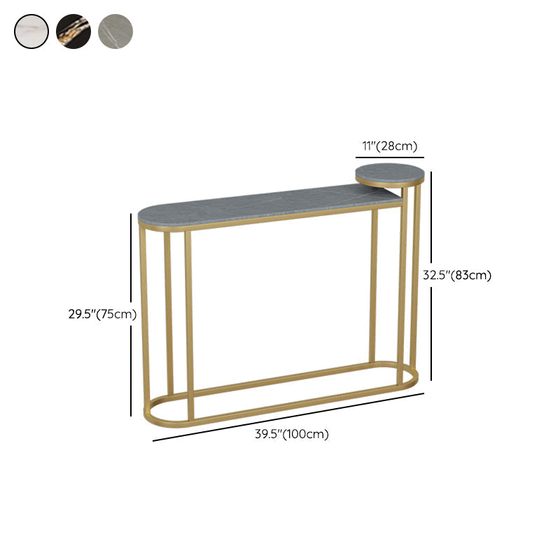 Glam Oval Console Accent Table Antique Finish Console Sofa Table