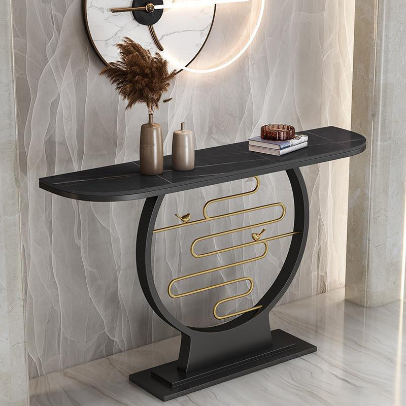 Tavolo di console di divano contemporanea tavolo accento console di finitura antica con scaffale