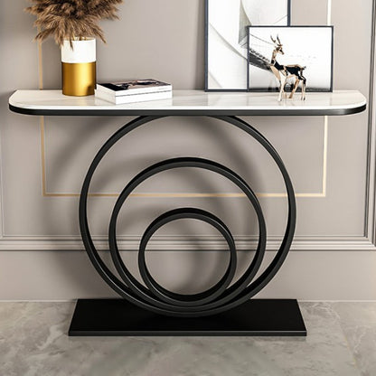 31.5" Tall Modern Console Table 1-shelf Stone Accent Table for Hall