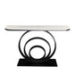 31.5" Tall Modern Console Table 1-shelf Stone Accent Table for Hall