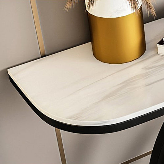 31.5" Tall Modern Console Table 1-shelf Stone Accent Table for Hall