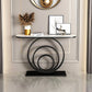 31.5" Tall Modern Console Table 1-shelf Stone Accent Table for Hall
