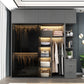Modern Style Glass Wardrobe Bedroom Wardrobe Closet with 1 Drawer