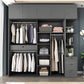 Modern Style Glass Wardrobe Bedroom Wardrobe Closet with 1 Drawer