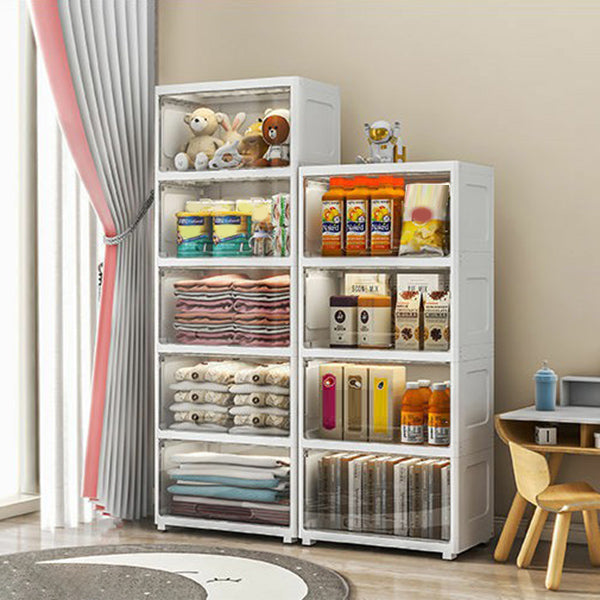 5-Door Storage Cabinet Contemporary Plastic Wardrobe Armoire Clearhalo 'Armoires & Wardrobes' 'armoires_wardrobes' 'Bedroom Furniture' 'furn' 'furn_armoires_wardrobes' 'Furniture' 6287238