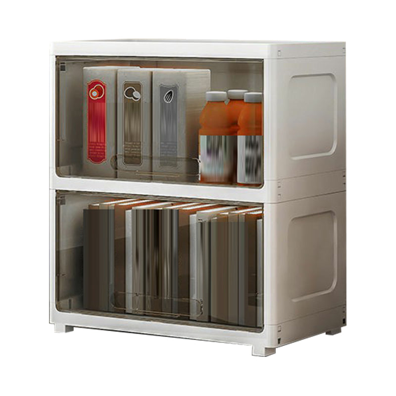 5-Door Storage Cabinet Contemporary Plastic Wardrobe Armoire 21.7"L x 12.6"W x 24.8"H Black Clear Clearhalo 'Armoires & Wardrobes' 'armoires_wardrobes' 'Bedroom Furniture' 'furn' 'furn_armoires_wardrobes' 'Furniture' 6287244