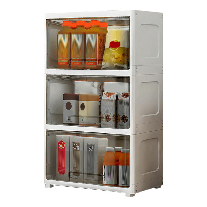 5-Door Storage Cabinet Contemporary Plastic Wardrobe Armoire 21.7"L x 12.6"W x 36.2"H Black Clear Clearhalo 'Armoires & Wardrobes' 'armoires_wardrobes' 'Bedroom Furniture' 'furn' 'furn_armoires_wardrobes' 'Furniture' 6287245