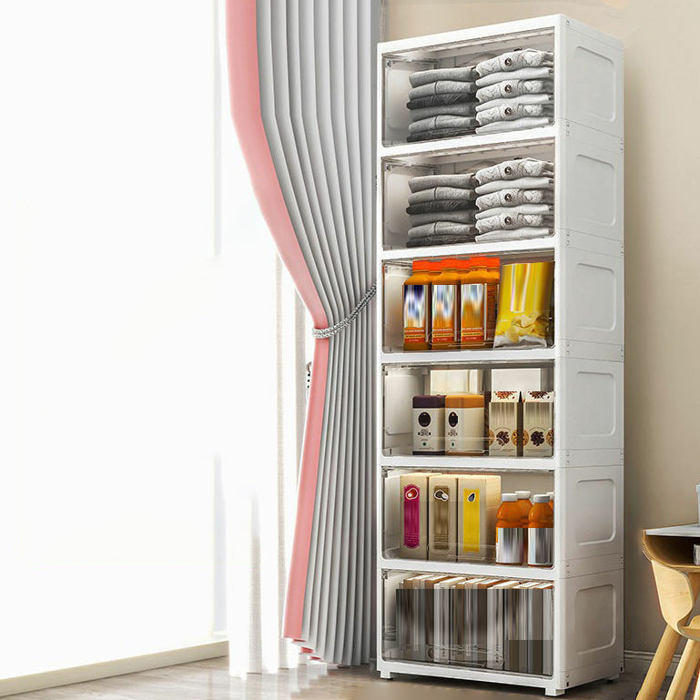 5-Door Storage Cabinet Contemporary Plastic Wardrobe Armoire Clearhalo 'Armoires & Wardrobes' 'armoires_wardrobes' 'Bedroom Furniture' 'furn' 'furn_armoires_wardrobes' 'Furniture' 6287251