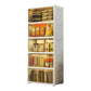 5-Door Storage Cabinet Contemporary Plastic Wardrobe Armoire 21.7"L x 12.6"W x 58.7"H Beige-Clear Clearhalo 'Armoires & Wardrobes' 'armoires_wardrobes' 'Bedroom Furniture' 'furn' 'furn_armoires_wardrobes' 'Furniture' 6287259