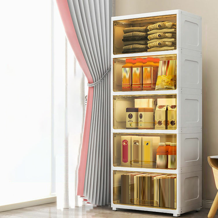5-Door Storage Cabinet Contemporary Plastic Wardrobe Armoire Clearhalo 'Armoires & Wardrobes' 'armoires_wardrobes' 'Bedroom Furniture' 'furn' 'furn_armoires_wardrobes' 'Furniture' 6287260
