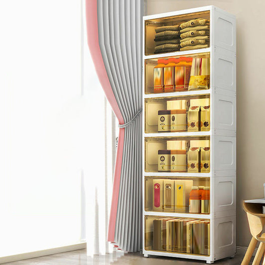 5-Door Storage Cabinet Contemporary Plastic Wardrobe Armoire Clearhalo 'Armoires & Wardrobes' 'armoires_wardrobes' 'Bedroom Furniture' 'furn' 'furn_armoires_wardrobes' 'Furniture' 6287262