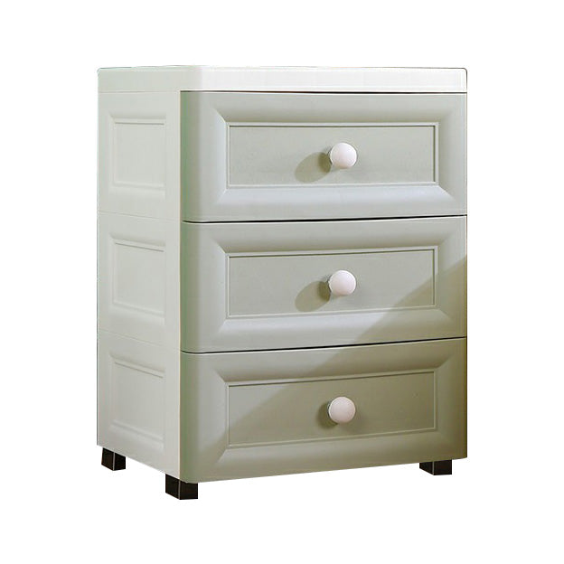 Plastic Wardrobe Armoire with Legs Modern Storage Cabinet with Drawer 14.6"L x 12.2"W x 20.1"H White-Green Clearhalo 'Armoires & Wardrobes' 'armoires_wardrobes' 'Bedroom Furniture' 'furn' 'furn_armoires_wardrobes' 'Furniture' 6287271