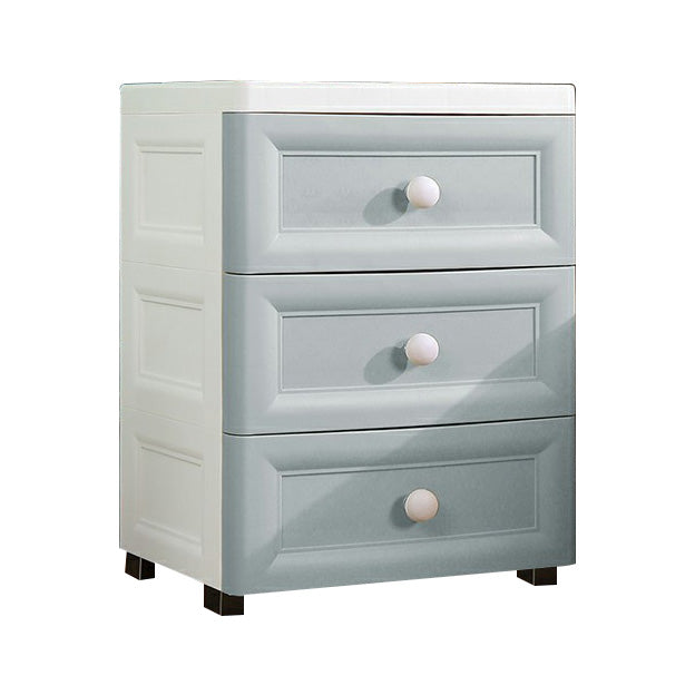 Plastic Wardrobe Armoire with Legs Modern Storage Cabinet with Drawer 14.6"L x 12.2"W x 20.1"H White-Blue Clearhalo 'Armoires & Wardrobes' 'armoires_wardrobes' 'Bedroom Furniture' 'furn' 'furn_armoires_wardrobes' 'Furniture' 6287272