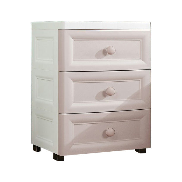Plastic Wardrobe Armoire with Legs Modern Storage Cabinet with Drawer 14.6"L x 12.2"W x 20.1"H White-Apricot Clearhalo 'Armoires & Wardrobes' 'armoires_wardrobes' 'Bedroom Furniture' 'furn' 'furn_armoires_wardrobes' 'Furniture' 6287274