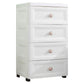 Plastic Wardrobe Armoire with Legs Modern Storage Cabinet with Drawer 14.6"L x 12.2"W x 26.4"H White Clearhalo 'Armoires & Wardrobes' 'armoires_wardrobes' 'Bedroom Furniture' 'furn' 'furn_armoires_wardrobes' 'Furniture' 6287276