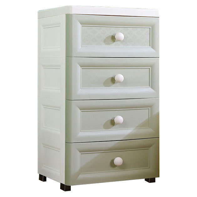 Plastic Wardrobe Armoire with Legs Modern Storage Cabinet with Drawer 14.6"L x 12.2"W x 26.4"H White-Green Clearhalo 'Armoires & Wardrobes' 'armoires_wardrobes' 'Bedroom Furniture' 'furn' 'furn_armoires_wardrobes' 'Furniture' 6287279