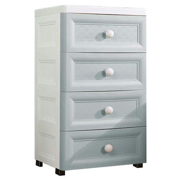 Plastic Wardrobe Armoire with Legs Modern Storage Cabinet with Drawer 14.6"L x 12.2"W x 26.4"H White-Blue Clearhalo 'Armoires & Wardrobes' 'armoires_wardrobes' 'Bedroom Furniture' 'furn' 'furn_armoires_wardrobes' 'Furniture' 6287281