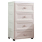 Plastic Wardrobe Armoire with Legs Modern Storage Cabinet with Drawer 14.6"L x 12.2"W x 26.4"H White-Apricot Clearhalo 'Armoires & Wardrobes' 'armoires_wardrobes' 'Bedroom Furniture' 'furn' 'furn_armoires_wardrobes' 'Furniture' 6287283
