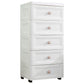 Plastic Wardrobe Armoire with Legs Modern Storage Cabinet with Drawer 14.6"L x 12.2"W x 32.7"H White Clearhalo 'Armoires & Wardrobes' 'armoires_wardrobes' 'Bedroom Furniture' 'furn' 'furn_armoires_wardrobes' 'Furniture' 6287284