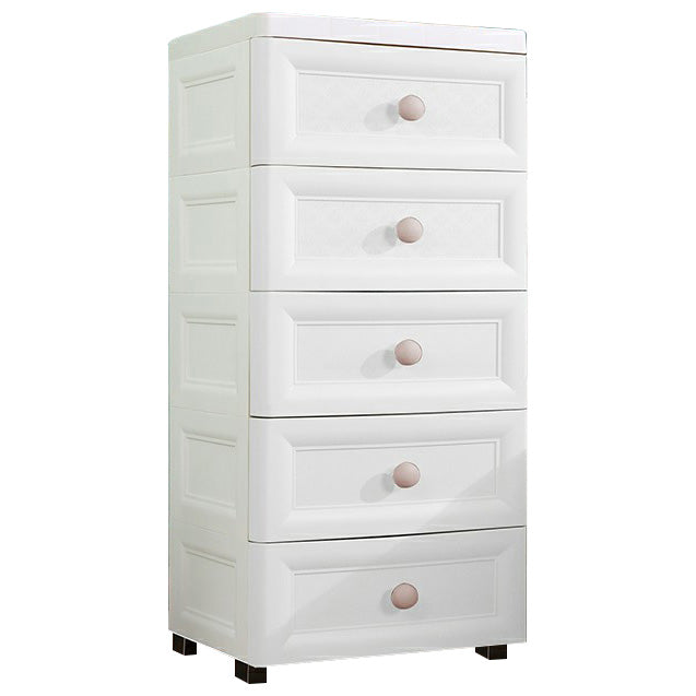 Plastic Wardrobe Armoire with Legs Modern Storage Cabinet with Drawer 14.6"L x 12.2"W x 32.7"H White Clearhalo 'Armoires & Wardrobes' 'armoires_wardrobes' 'Bedroom Furniture' 'furn' 'furn_armoires_wardrobes' 'Furniture' 6287284