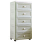 Plastic Wardrobe Armoire with Legs Modern Storage Cabinet with Drawer 14.6"L x 12.2"W x 32.7"H White-Green Clearhalo 'Armoires & Wardrobes' 'armoires_wardrobes' 'Bedroom Furniture' 'furn' 'furn_armoires_wardrobes' 'Furniture' 6287286