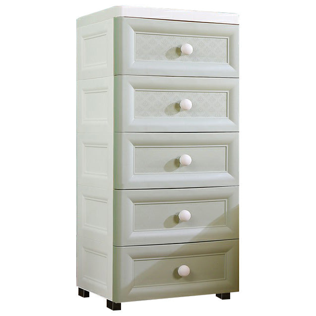 Plastic Wardrobe Armoire with Legs Modern Storage Cabinet with Drawer 14.6"L x 12.2"W x 32.7"H White-Green Clearhalo 'Armoires & Wardrobes' 'armoires_wardrobes' 'Bedroom Furniture' 'furn' 'furn_armoires_wardrobes' 'Furniture' 6287286