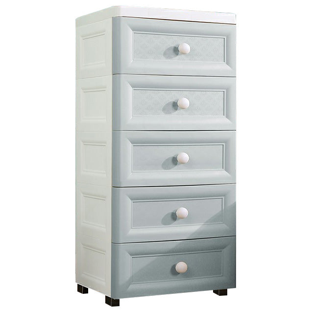 Plastic Wardrobe Armoire with Legs Modern Storage Cabinet with Drawer 14.6"L x 12.2"W x 32.7"H White-Blue Clearhalo 'Armoires & Wardrobes' 'armoires_wardrobes' 'Bedroom Furniture' 'furn' 'furn_armoires_wardrobes' 'Furniture' 6287288