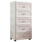 Plastic Wardrobe Armoire with Legs Modern Storage Cabinet with Drawer 14.6"L x 12.2"W x 32.7"H White-Apricot Clearhalo 'Armoires & Wardrobes' 'armoires_wardrobes' 'Bedroom Furniture' 'furn' 'furn_armoires_wardrobes' 'Furniture' 6287290
