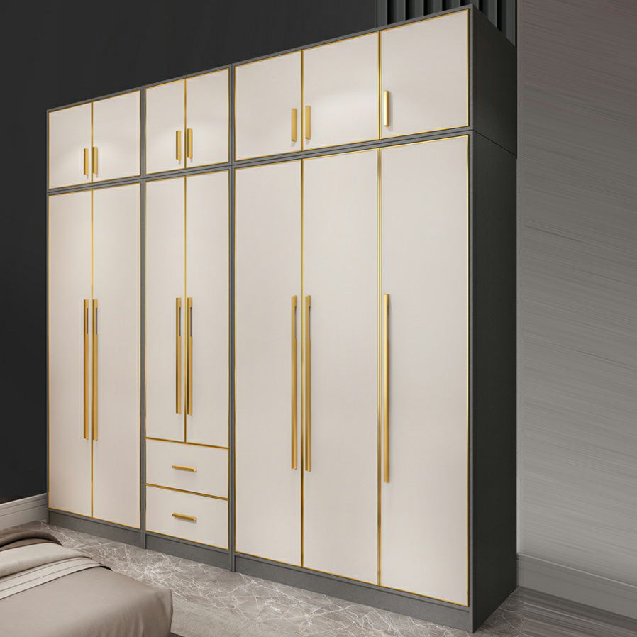 Contemporary Wardrobe Closet with Shelves Engineered Wood Wardrobe Armoire
