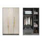 Contemporary Wardrobe Closet with Shelves Engineered Wood Wardrobe Armoire