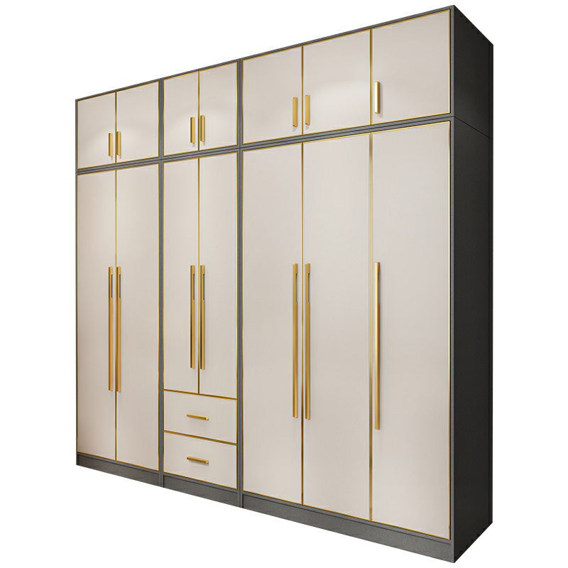 Contemporary Wardrobe Closet with Shelves Engineered Wood Wardrobe Armoire