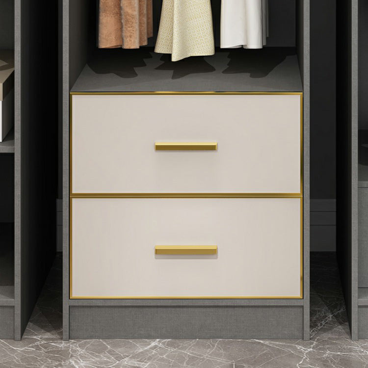 Contemporary Wardrobe Closet with Shelves Engineered Wood Wardrobe Armoire