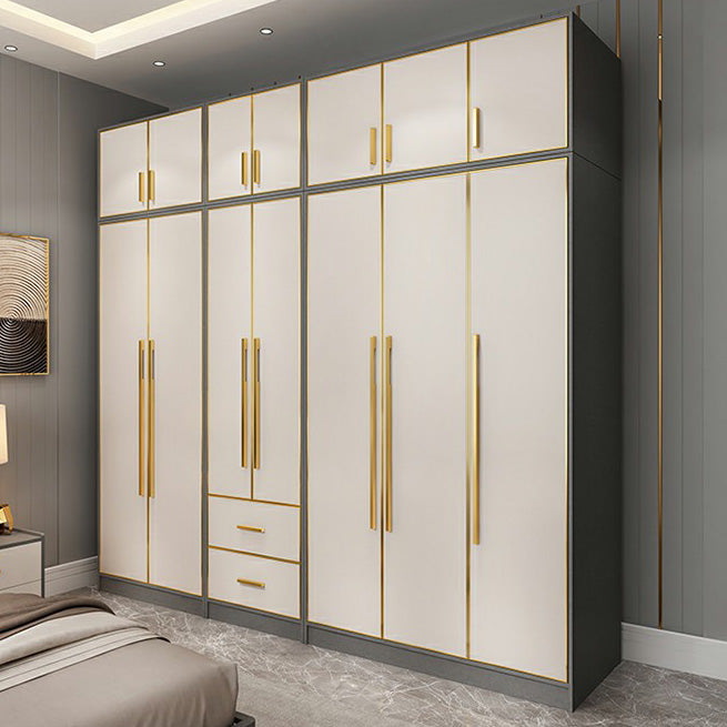Contemporary Wardrobe Closet with Shelves Engineered Wood Wardrobe Armoire