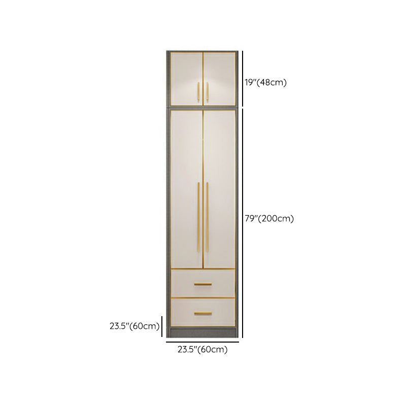 Contemporary Wardrobe Closet with Shelves Engineered Wood Wardrobe Armoire