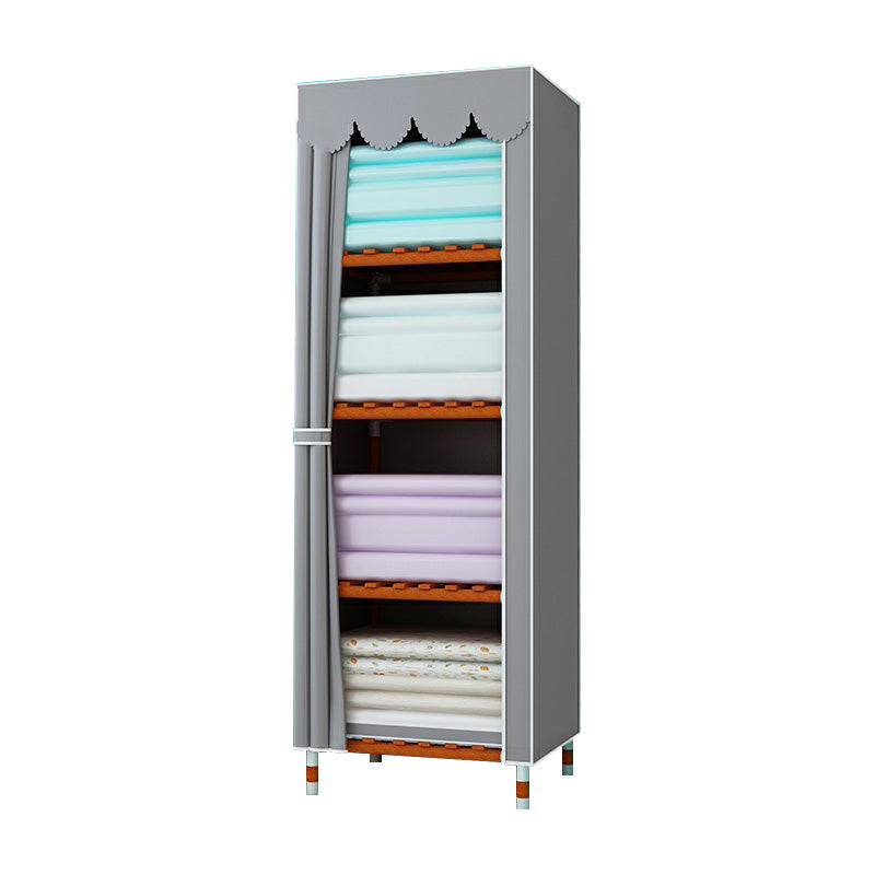 Modern Wardrobe with Solid Wood Frame Matte Finish Cabinet for Bedroom