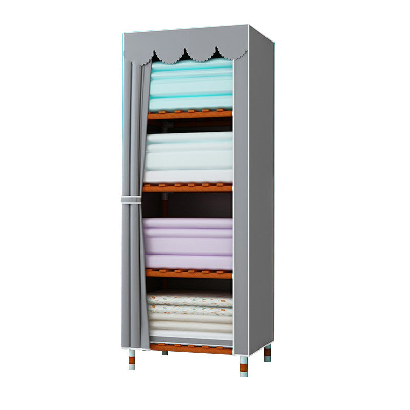 Modern Wardrobe with Solid Wood Frame Matte Finish Cabinet for Bedroom